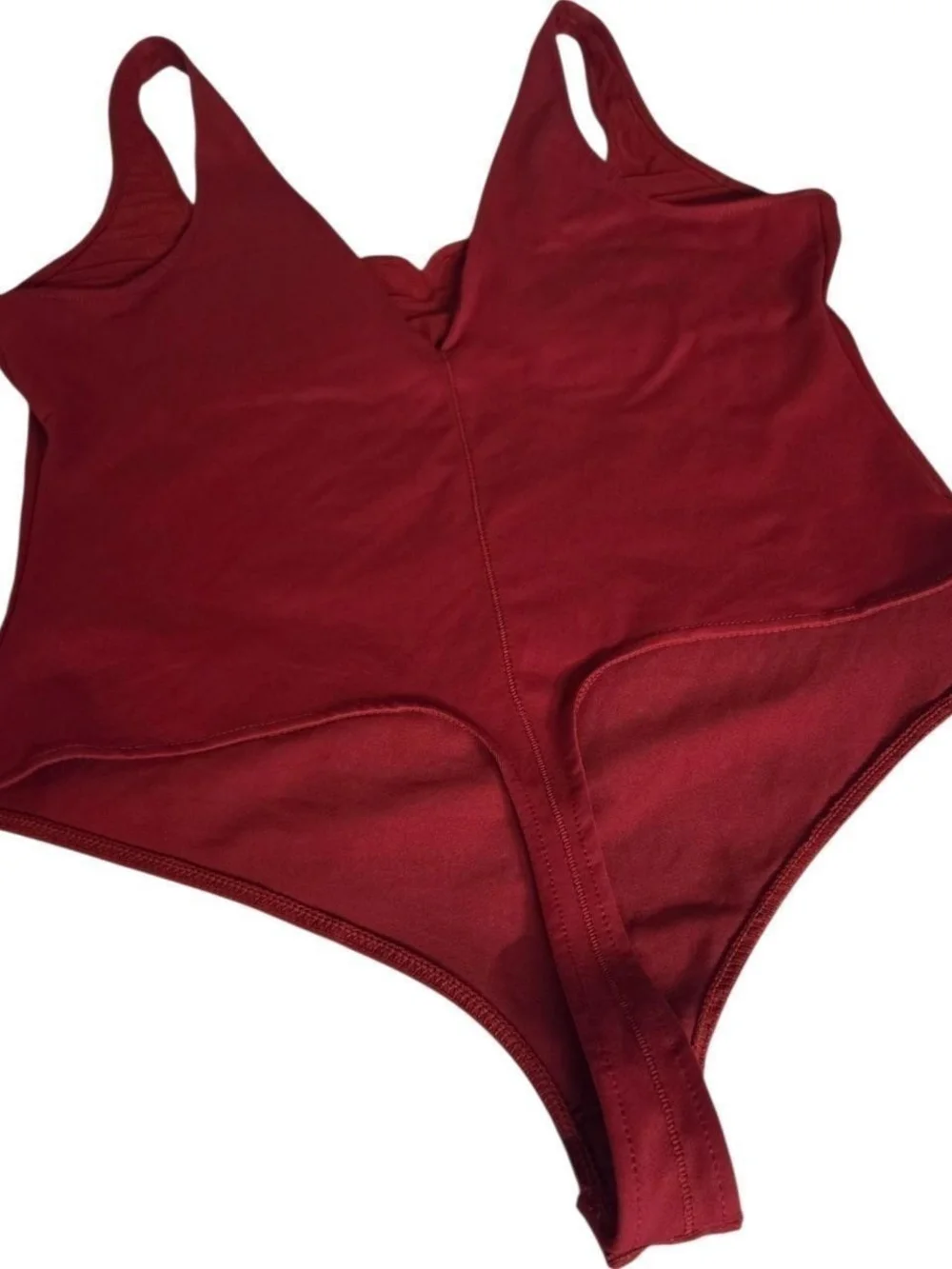 Red Scoop Neck Bodysuit
